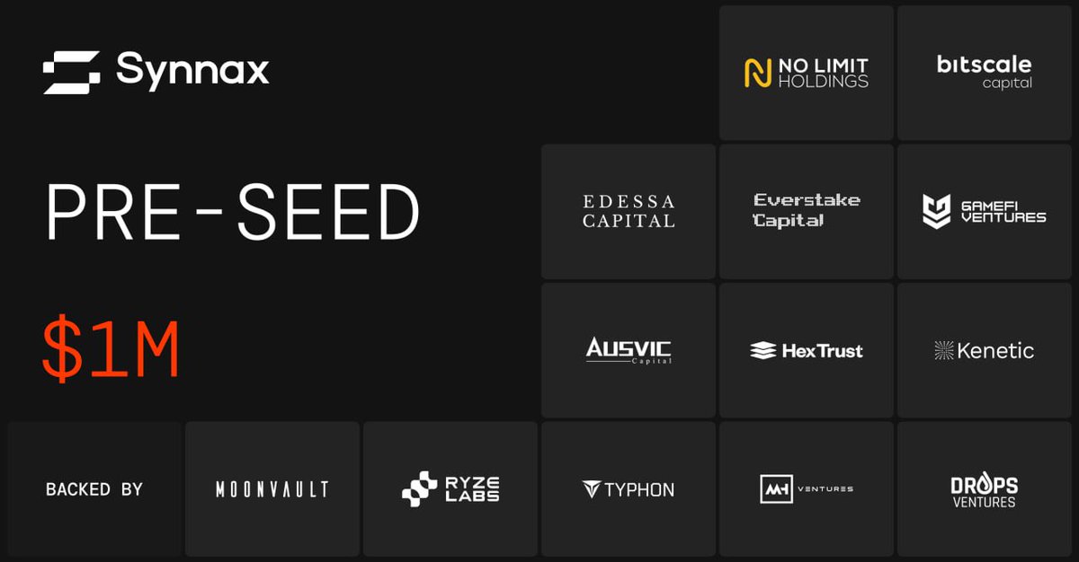 📣 Synnax Technologies is thrilled to announce its $1m Pre-Seed Fundraising round led by @nolimithodl The round also included participation from leading global investors who share Synnax’s commitment to advancing intelligent #Web3 financial infrastructure More details 👇🏻
