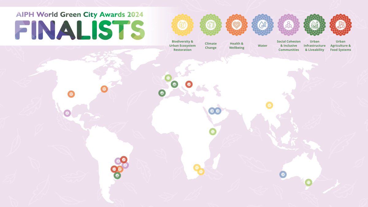 The AIPH announces the 21 finalists for the 2024 World Green City Awards

“We are honoured to be celebrating such inspiring initiatives by cities who are champions of the global green city movement” - Tim Briercliffe, @AIPHGlobal

👉 aiph.org/latest-news/wg…

#WorldGreenCityAwards