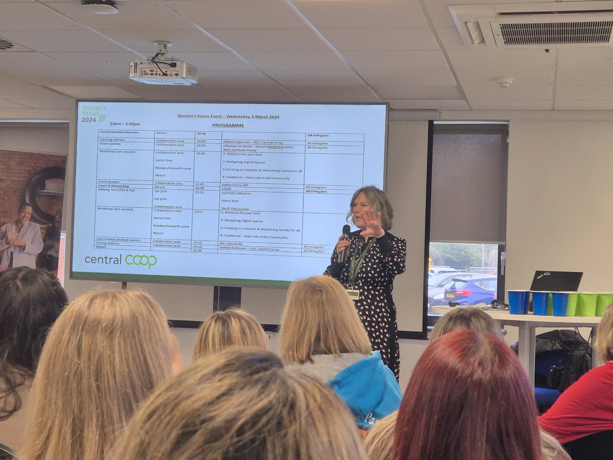 Anca Voinea (@ancacoopnews) on Twitter photo "We're in a safe space where we can share stories and inspire each other," said <a href="/mycoopfood/">Central Co-op Food</a>'s CEO, Debbie Robinson as she welcomed participants to the co-op's Women's Voices event at its HQ in Lichfield #InternationalWomensDay2024 #coops "We're in a safe space where we can share stories and inspire each other," said <a href="/mycoopfood/">Central Co-op Food</a>'s CEO, Debbie Robinson as she welcomed participants to the co-op's Women's Voices event at its HQ in Lichfield #InternationalWomensDay2024 #coops