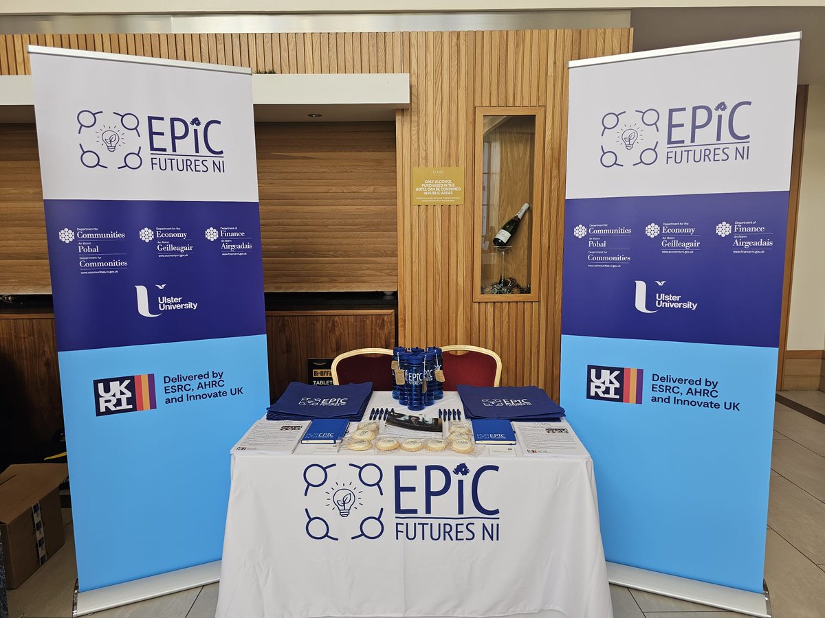 @EPICFuturesNI exhibiting today at the #NIGovConf24 @LaMonHotel. The theme of the conference 'From Silo to System' aligns with the vision & mission of #EPICFuturesNI where we will seek to develop partnerships & collaborations to tackle economic inactivity in NI @ESRC @UKRI_News