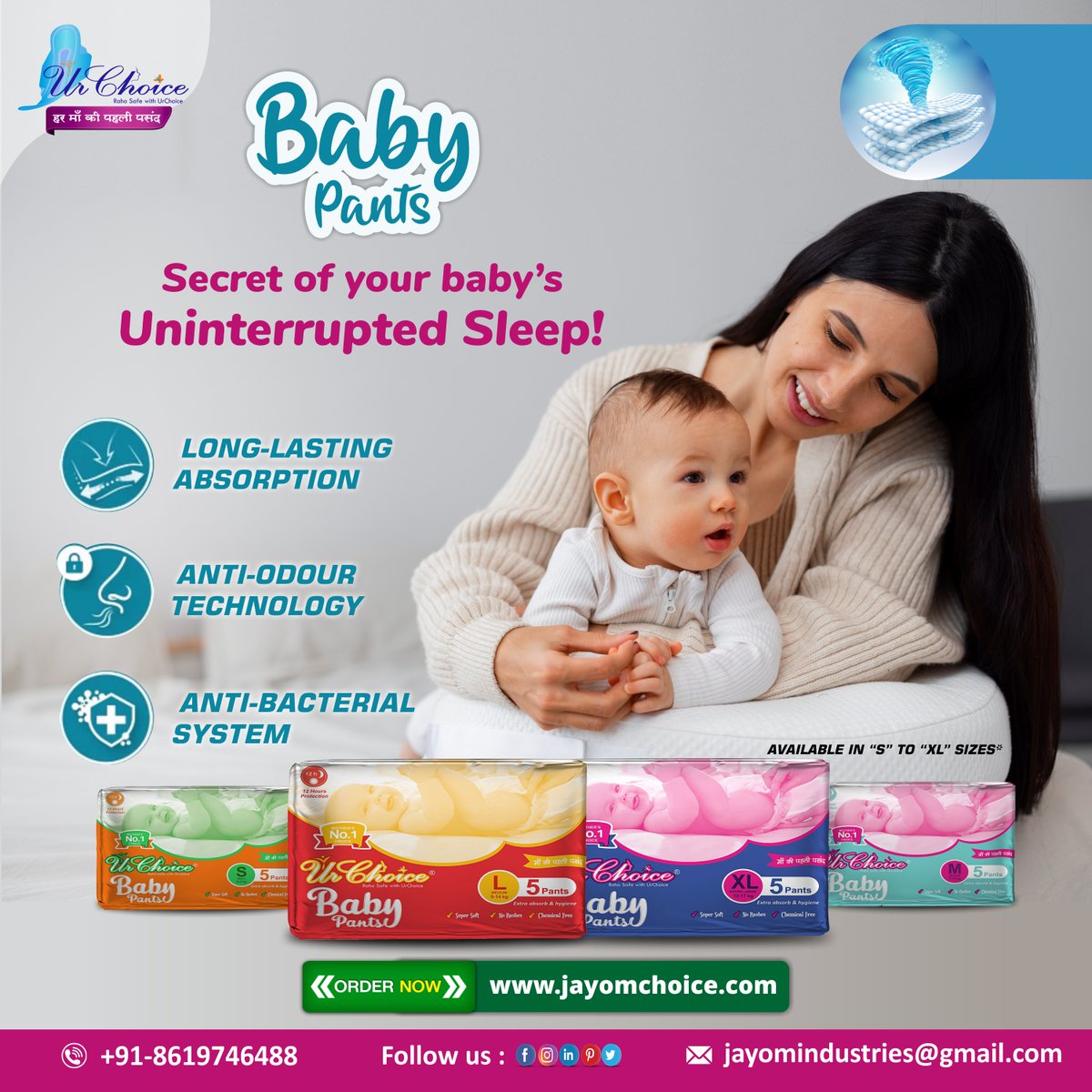 Happy Baby, Happy Parent! Experience Leak-Free Comfort and Protection with Baby Pants Diapers.
Order Now : jayomchoice.com
#DiaperDays #CutieInNappies #baby #urchoice #babypants #infantsleep #diapers #No1HygienicProtection #comfort #babydiapers #newborn #babylove #JrNTR