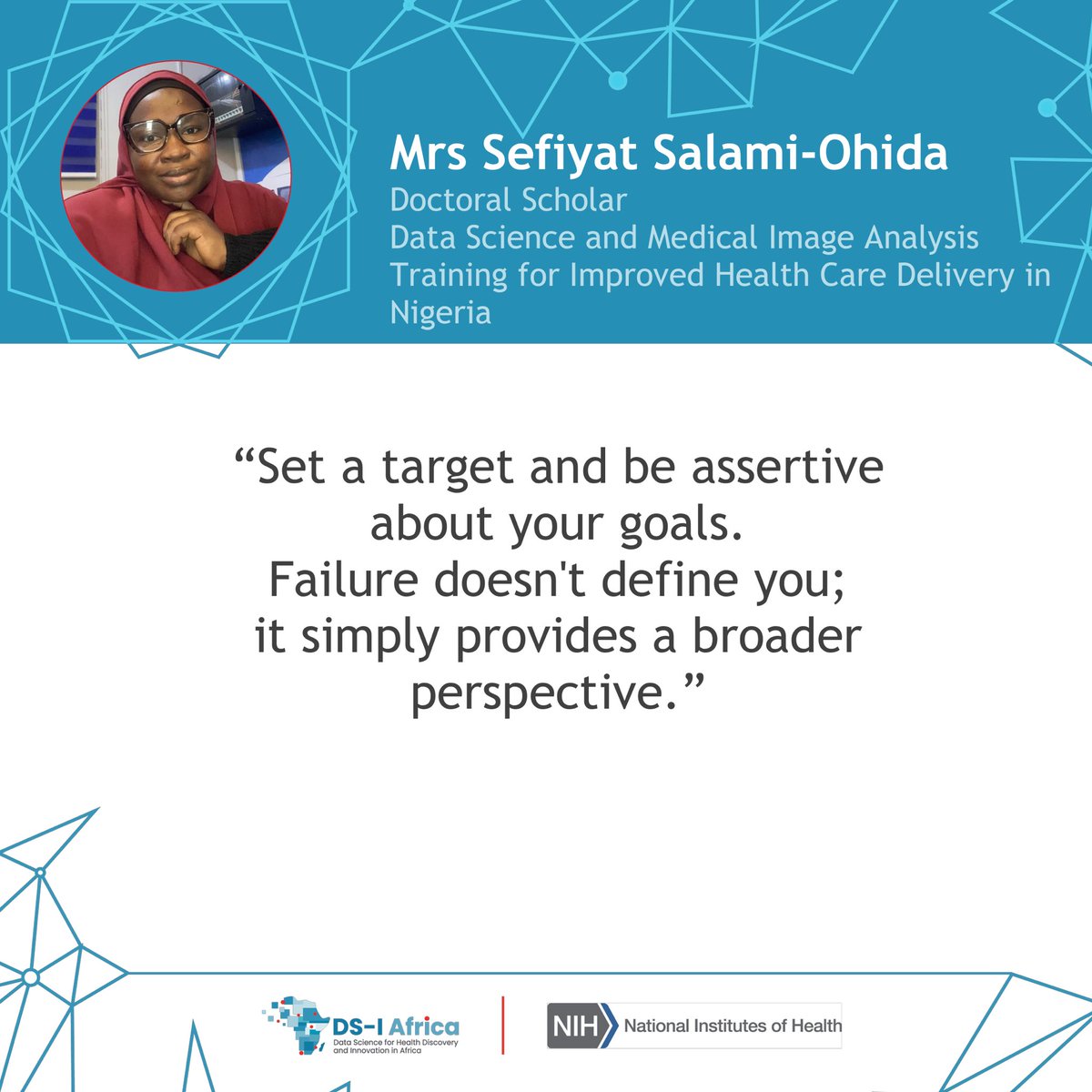 We are shining a spotlight on the women in the DS-I Africa Consortium toward the run up to International Women’s day 8 March 2024. They’ll share their stories and what inspires them! Meet Mrs Sefiyat Salami-Ohida from DATICAN. dsi-africa.org/project/21