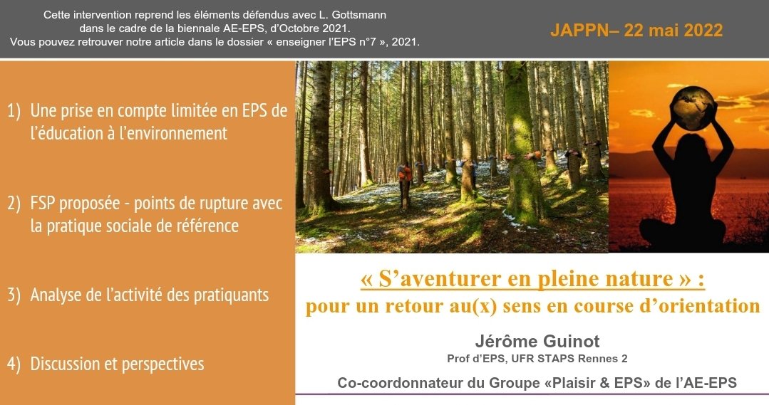 tracesEPS's tweet image. De nvelles formes de pratique à concevoir pr favoriser une adoption de l'environnemt.

Le format "s'aventurer en pleine nature" présenté à la biennale ae-eps 2021 &amp;amp; aux JAPN 2022 est un exple parmi d'autres.
Enseignants, innovons pr dev le plaisir de pratiquer en pleine nature 🌏