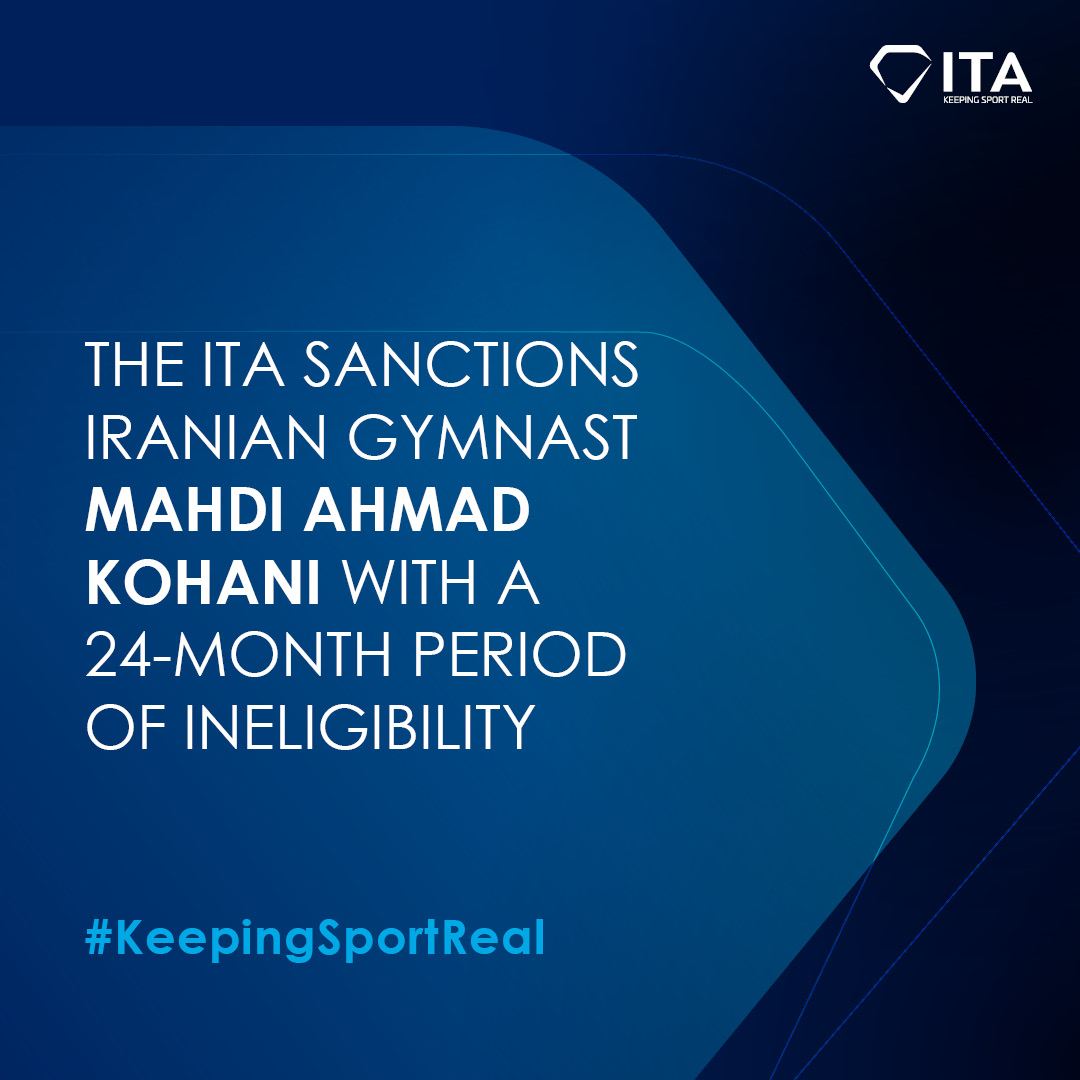 The ITA reports that the Iranian gymnast Mahdi Ahmad Kohani has been sanctioned with a 24-month period of ineligibility after committing three whereabouts failures within a twelve-month period.

▶️ bit.ly/3wF0On0

#KeepingSportReal