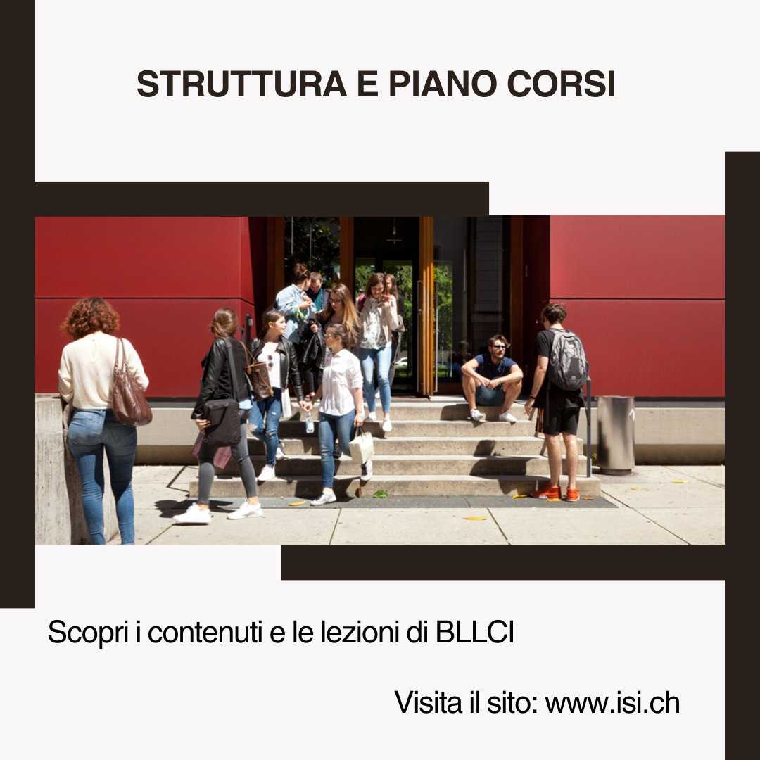 📚Scopri la struttura e il piano di studi di BLLCI
Maggiori informazioni al sito:
isi.ch
<a href="/USI_en/">USI University</a> 

Il triennio di studi conferisce il titolo di Bachelor of Arts in Lingua, letteratura e civiltà italiana.