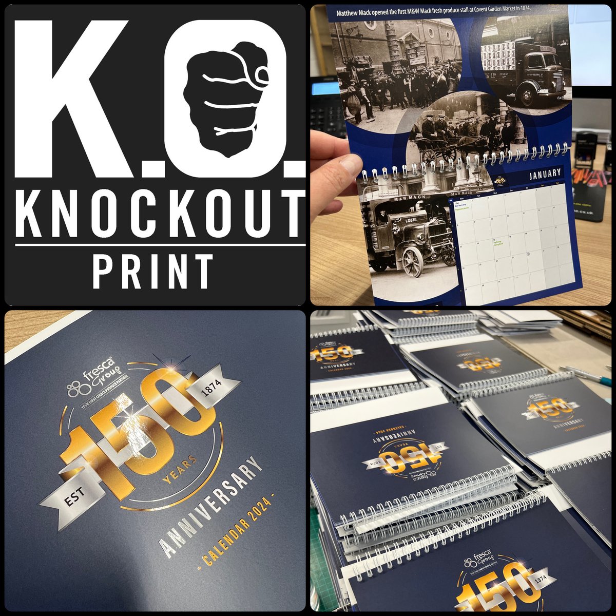 KnockoutPrint's tweet image. #knockoutprint recently produced these smart #deskcalendars for @frescagroup. Check out the lift on the spot gloss UV on anti scuff laminate for a durable finish. knockoutprint.co.uk