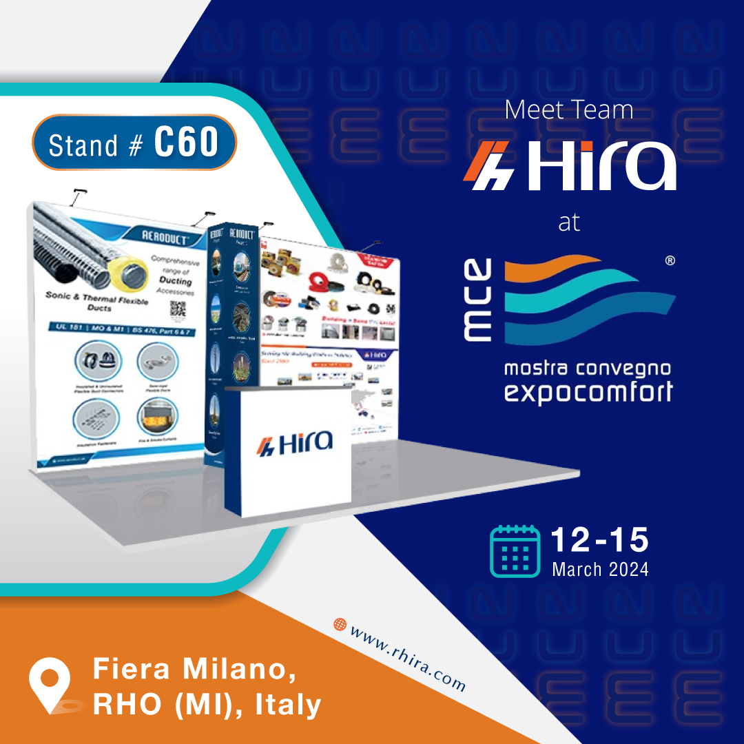 HiraLLC's tweet photo. Planning to visit MCE MOSTRA CONVEGNO EXPOCOMFORT 2024? Drop by our stand #C60 from 12th – 15thMarch 2024 at Fiera Milano, Rho (MI). We eagerly anticipate the opportunity to connect with you. #hvac #manufacturing #Italy #residential #commercial #industrial #adhesives #ductwork https://t.co/RN8zGHQN8M