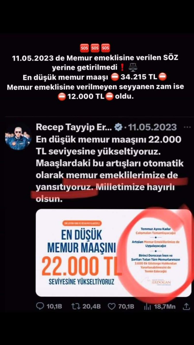 Sn Kabine üyeleri 3600 ek gösterge ve 2023 temmuzunda Seyyanen 8077 TL vermediniz. Ocakta da sıfır refah payı verdiğiniz memur emeklisinin sizden artık beklentisi kalmamıştır. 

<a href="/RTErdogan/">Recep Tayyip Erdoğan</a>  
<a href="/_cevdetyilmaz/">Cevdet Yılmaz</a>
<a href="/AkPartiiletisim/">Ak Parti İletişim</a> 
#MemurEmeklisininSeçimiGeçim
 #EmekliyeSeyyanenZam