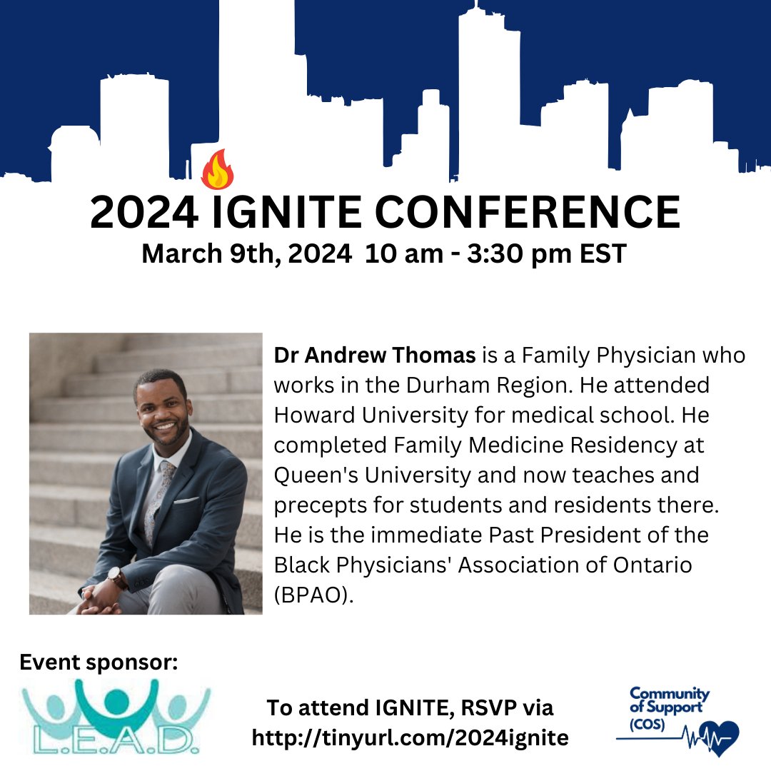 Please welcome back Dr Andrew Thomas! A family physician and former president of @thebpao, who will be a speaker at this year's #IGNITEConference! The deadline to register to attend #IGNITEConference is on Thurs, March 7! Register now via tinyurl.com/2024ignite or link in bio!