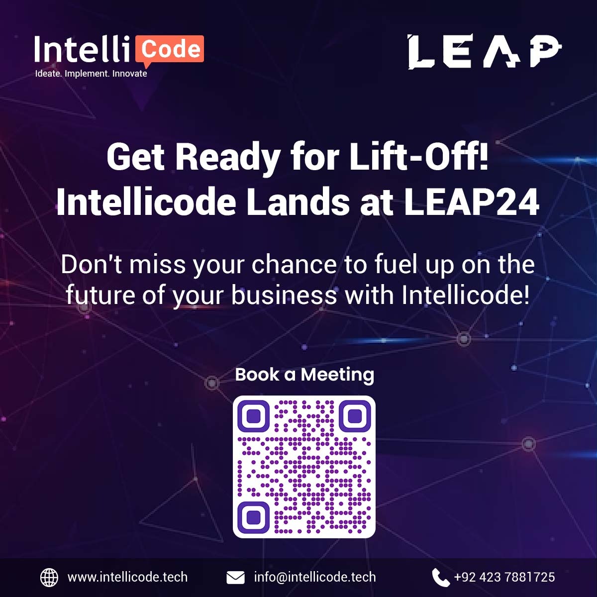 intellicode_l's tweet image. 🚀 Get ready for lift-off!
🔥 Don't miss your chance to fuel up on the #futureofbusiness with #Intellicode. 💡✨
#leap2024 #deepfest24 #MCIT #vision2030 #veroke #techevent #letsconnect #businessgrowth #techstartup #digitalbusinesstransformation #itsolutions #riyadh #saudiarabia