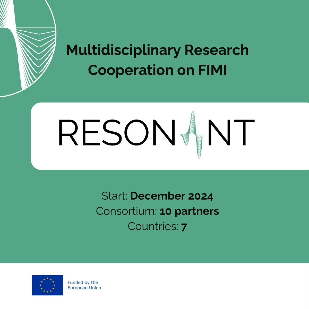Who is behind RESONANT❔
The EU project was launched in Dec 2023. This was the starting point for us: 10 partners 👥 from 7 countries 🌍 are now working in the next months together on foreign information manipulation and interference. #fimi #information
➡️resonantproject.eu