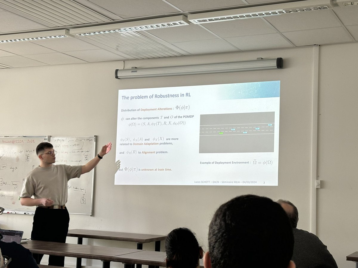 Lucas Schott (@IRTSystemX) leads the team meeting of this week with his presentation « Improving Robustness of Deep Reinforcement Learning Agents: Environment Attack based on the Value-Critic Network ».