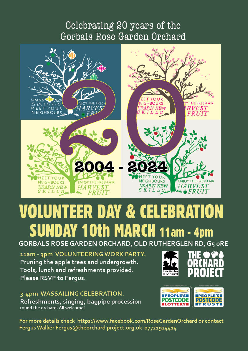 Get along to the Gorbals Rose Garden Orchard on Sunday to celebrate 20 years and support with some maintenance work! #goodaboutgorbals