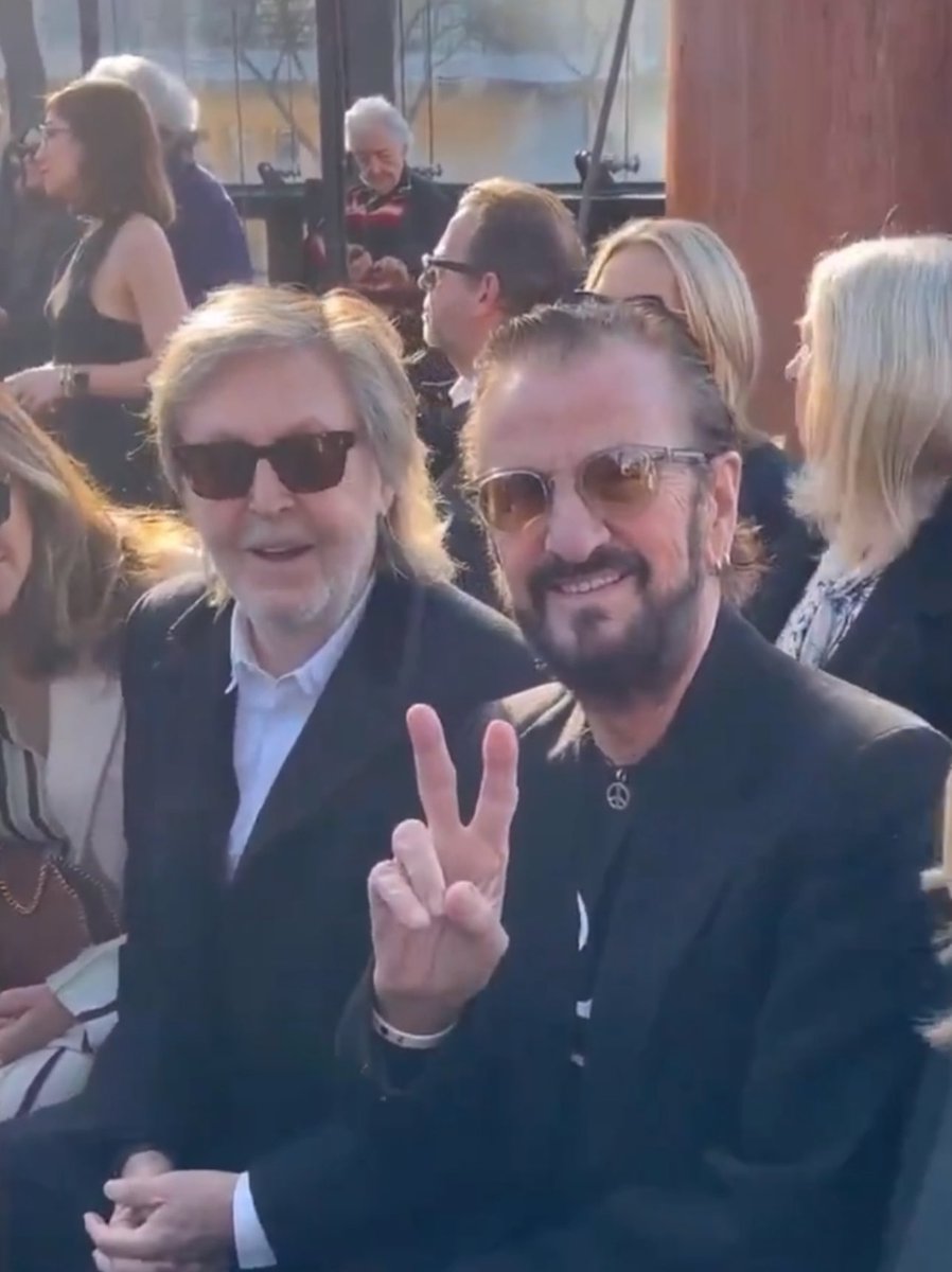 BeatlesEarth's tweet photo. Paul McCartney and Ringo Starr reunited for Stella McCartney’s runway show in Paris (March 4 2024) https://t.co/KLwuHJ4eR9