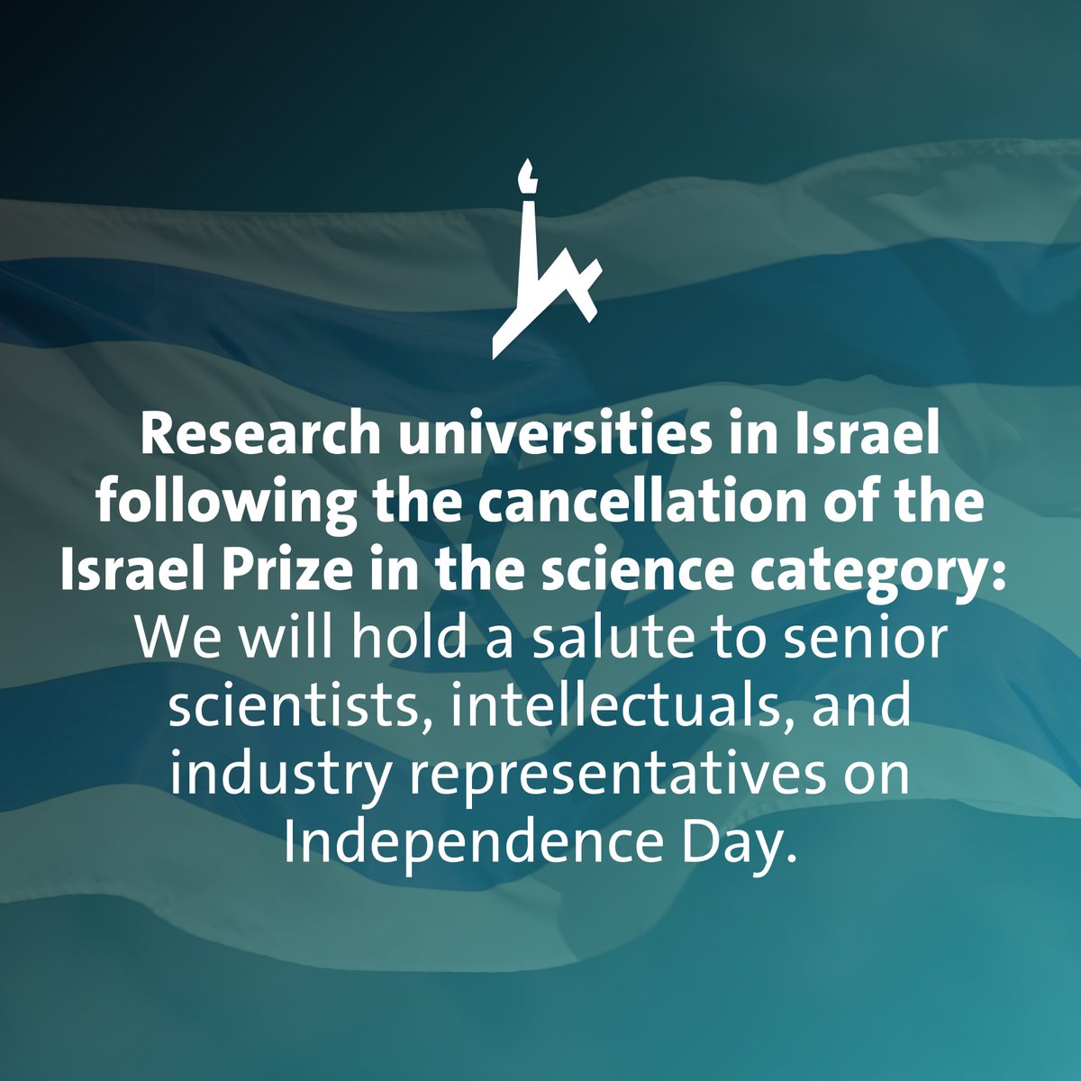 In light of Education Minister <a href="/YoavKisch/">יואב קיש Yoav Kisch</a>’s decision to exclude the realms of #humanities, #entrepreneurship, and #science from this year's Israel Prize, we at #HUJI, along with the other presidents of Israeli research universities, are organizing a separate event to honour