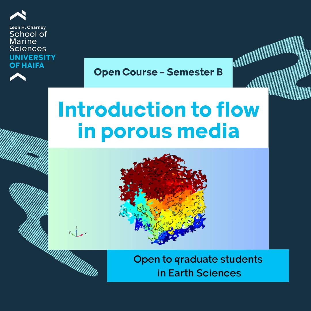 #EarthScience Masters & PhD Students! Dive into 'Flow in Porous Media' this Semester B! 🔹Explore fundamentals of single & two-phase flow. 🔹Gain hands-on Comsol Multiphysics experience. 🔹Solidify learning with projects. ➡️Contact Dr. Regina Katsman: rkatsman@univ.haifa.ac.il
