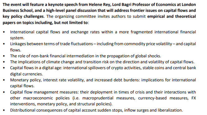 BoE_Research's tweet photo. Call for papers: 5th International Capital Flows and Financial Policies Workshop, joint with @OECD, @banquedefrance , @bancaditalia , @IMFNews on 4th October 2024 in London. Looking for papers on all asepcts of capital flows. Deadline is 17th May
https://t.co/bAd6F1jAEp https://t.co/wfa1wc5Kqe
