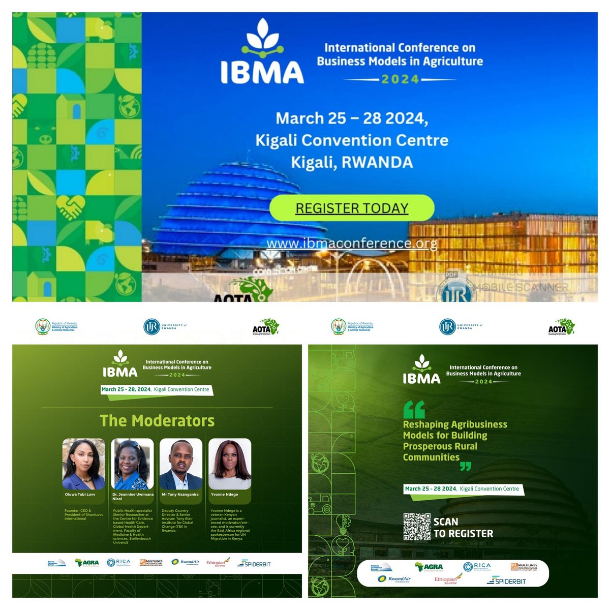 I'm so happy to be there 
#MeetIBMA2024Speaker
meet the inspiring leaders,ministers, ambassadors, Research experts,  Agripreneurs and food leaders who will be speaking at #IBMA2024 .
Venue: Kigali convention center ( kCC)
Date: 25 - 28 March 2024
@IBMAConference