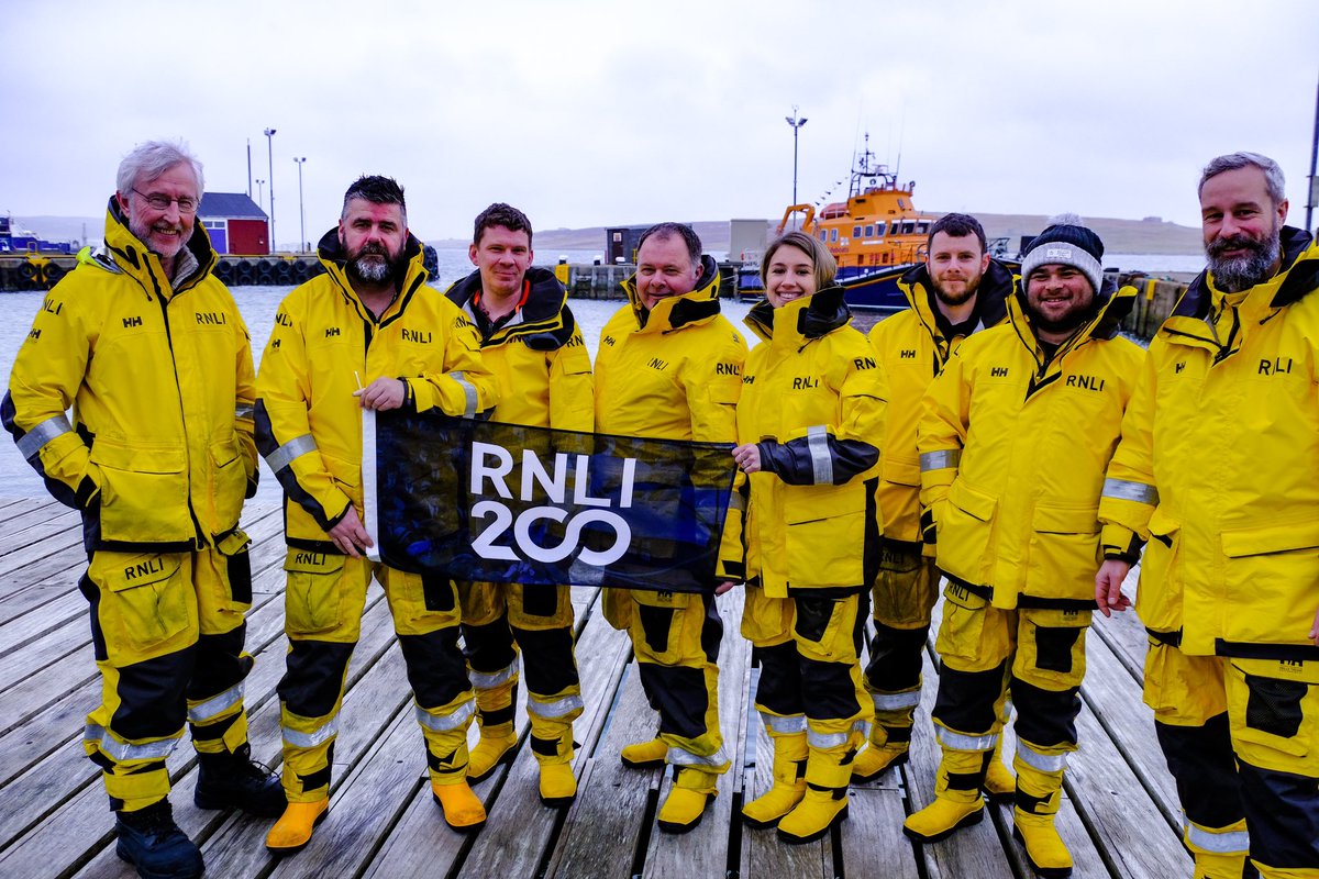 LerwickRnli's tweet photo. With our colleagues at #Aith Lifeboat, we're delighted to celebrate #RNLI200 today 🥳 #Lerwick lifeboat crew have saved 445 lives since July 1930 &amp; Aith lifeboat crew have saved 152 lives since May 1933 🛟 Thanks for all your support 🙏🧡#SavingLivesAtSea #RNLI #Shetland https://t.co/xpwMr3UQlt
