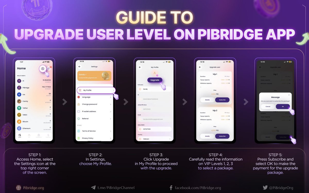 🔰GUIDE TO UPGRADING USER LEVEL ON PIBRIDGE APP🔰 ❕Want to deposit and withdraw more Pi on Pibridge? Here's what you need to do👇🏻👇🏻👇🏻 🤜🏻The rapid growth of the Pi Network community has fueled an increasing demand for Pi transactions, especially as Pi Day approaches. So,