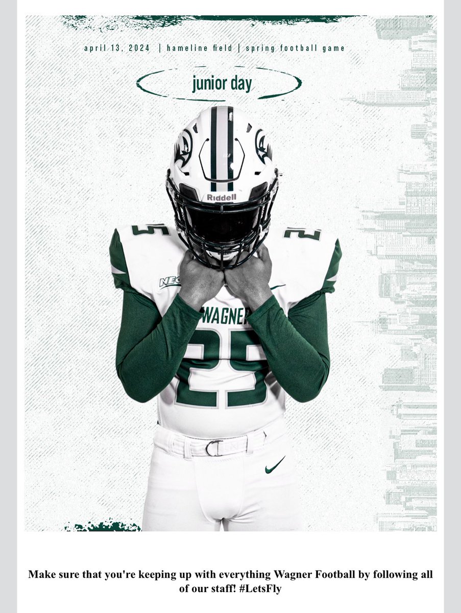 Blessed and honored to be invited to @Wagner_Football spring game and junior day!!!! @tommasella @DublinIrishFB @SEWingTClinic @BattleCamp_OL @RecruitGeorgia @TopPreps @Coach_Pagano