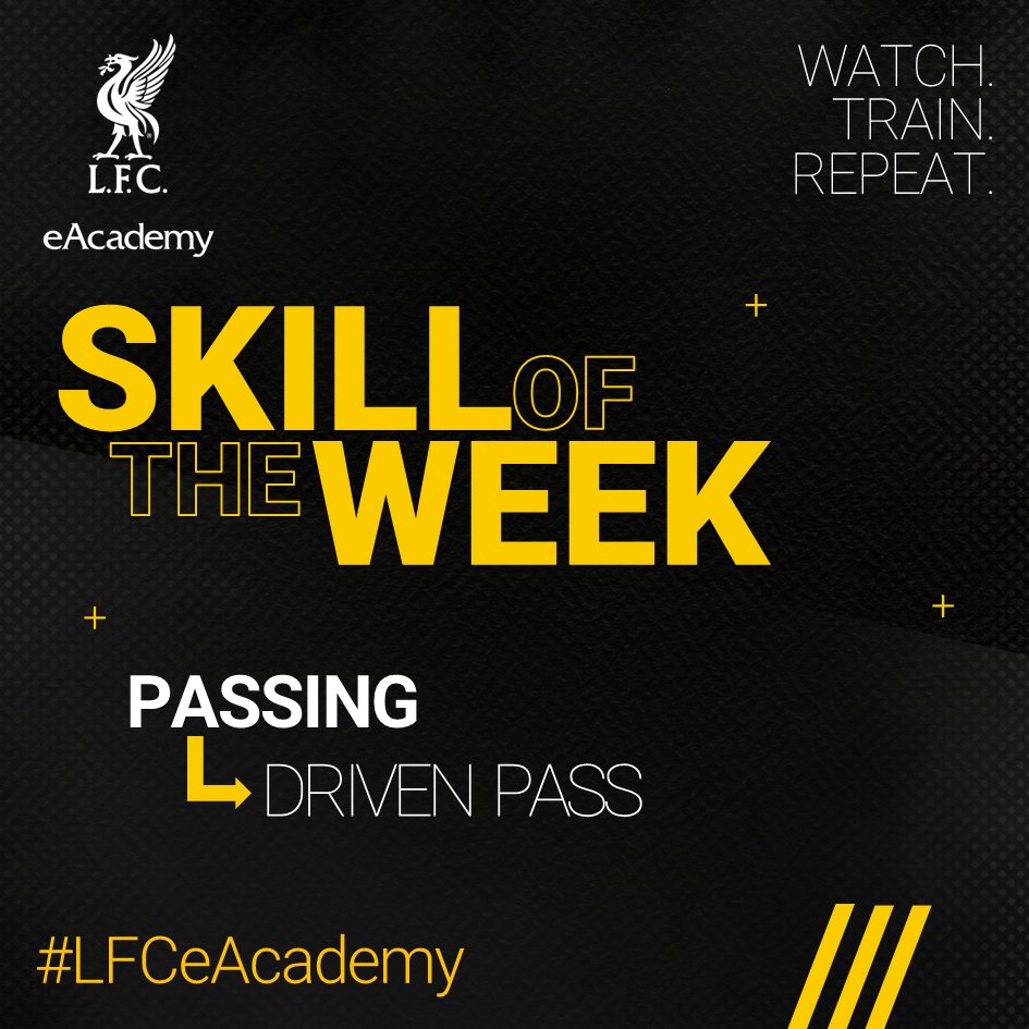 We take a look at an important passing technique in this week's #LFC eAcademy 𝗦𝗸𝗶𝗹𝗹 𝗼𝗳 𝘁𝗵𝗲 𝗪𝗲𝗲𝗸. Skill of the Week: Passing - Driven Pass Share your skills by uploading a video with the hashtag #LFCeAcademy 🔗 eacademy.liverpoolfc.com