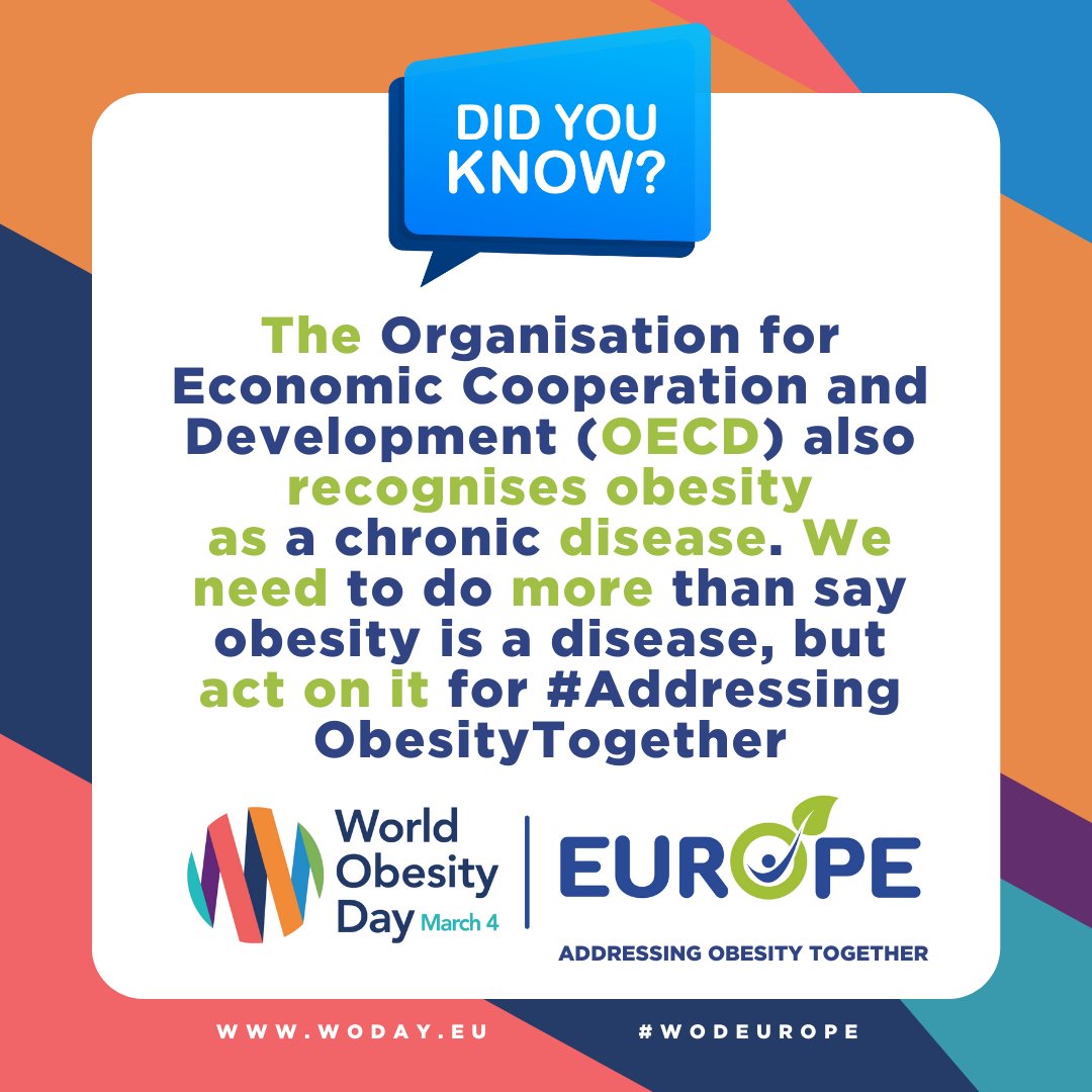 🌟 Remember! It's not just words—it's action that counts! The OECD acknowledges obesity as a chronic disease, reinforcing the urgency for concrete steps towards solutions. 💼 Let's move beyond recognition and actively #AddressingObesityTogether. #WorldObesityDay #WODEurope