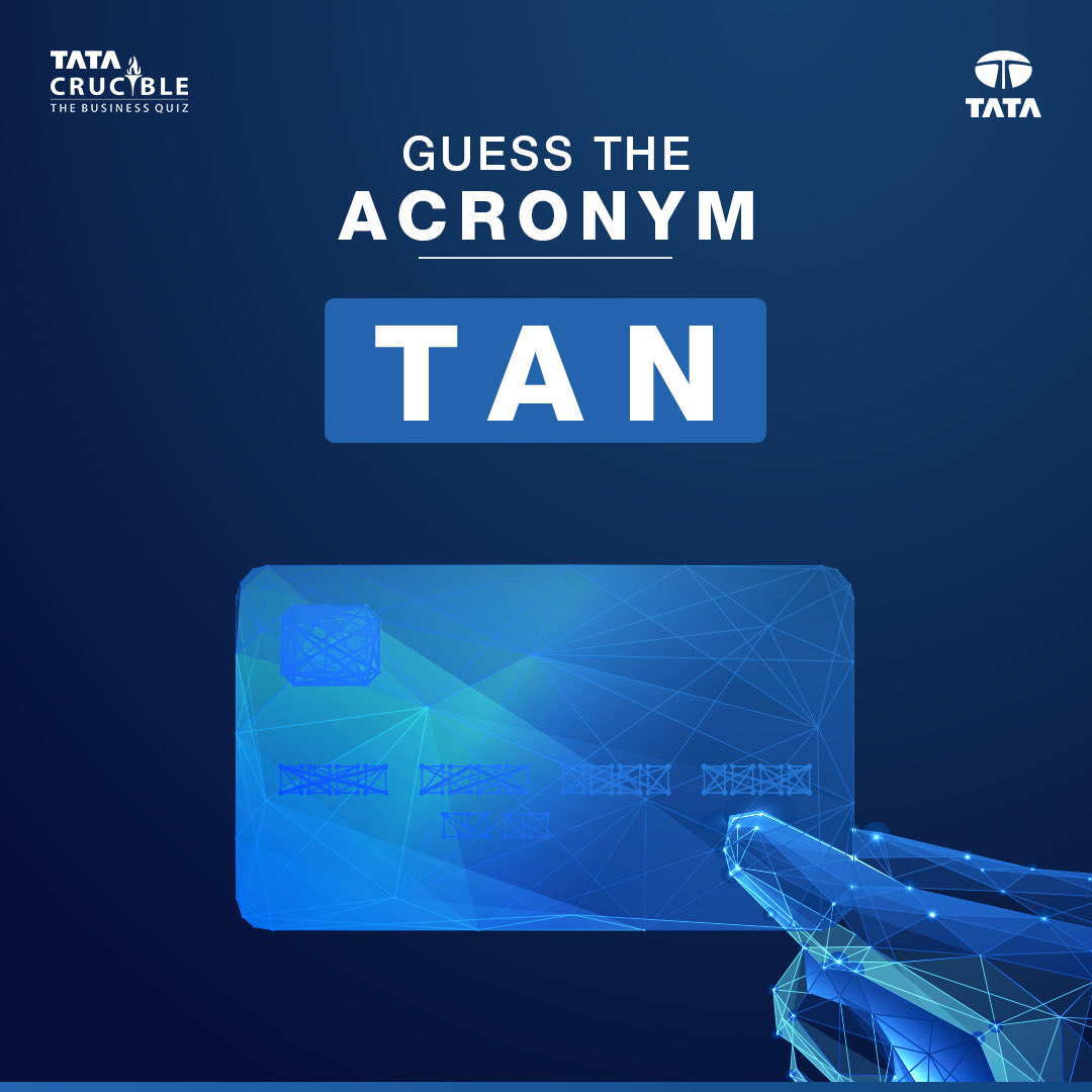 When it comes to tax compliance, 'TAN' plays an essential role, but do you know what it stands for? ​

Share your guesses in the comments of this post on Instagram &amp; stand a chance to win prizes.* ​🎁 ​
 ​
#TataCrucible #TataCrucibleTurns20 #StayCurious #GuessTheAcronym