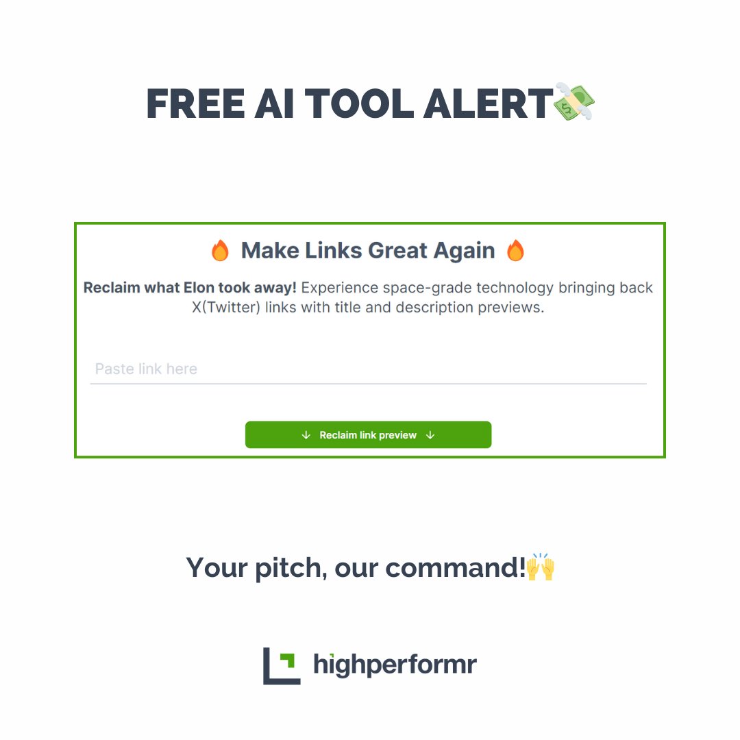 Introducing the Twitter Card Validator – the ultimate tool to verify and preview the appearance of your links on the Twitterverse. 

Are you a content creator, marketer, or just an X enthusiast, this tool can be a game-changer for you!

Try it now!

#AItools #FreeTools #AI
