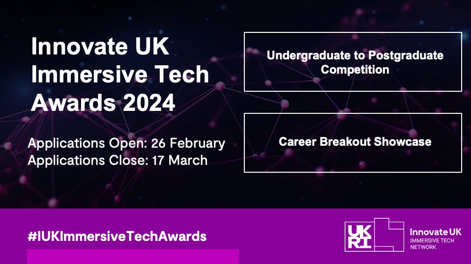 ⚡INTERNSHIP OPP⚡DEADLINE: 17Mar #IUKImmersiveTechAwards grand prize paid internship at @SoluisGroup! Details: lnkd.in/eh8NyVWV Info: lnkd.in/erZVfvUw Apply: lnkd.in/eUAdQGSp Join @IUK_Immersive for more: lnkd.in/eiXNrcHZ #spatialcomputing #XR