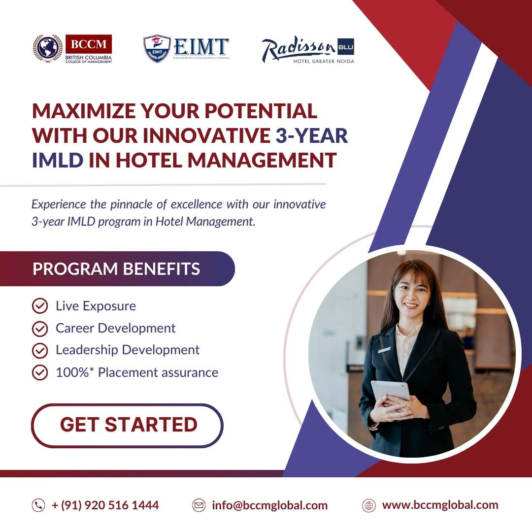 bccm_global's tweet image. Step into the world of hospitality with @BCCMGlobal&apos;s 3-year IMLD program. Lead, grow, and succeed in a thriving industry. #HospitalityLeadership #BCCMExcellence #CareerPath #ManagementEducation #GlobalStudents #NextGenLeaders #StudyGoals #HospitalityLife #ExperientialLearning
