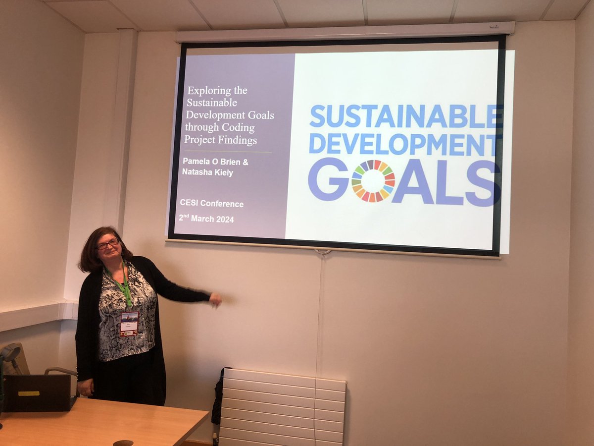juliedepaor's tweet image. 🙌 to @pamelaaobrien who presented project findings on ‘Exploring the sustainable development goals through coding’ at #cesicon @cesi @CodeWeekIRL #codeweek