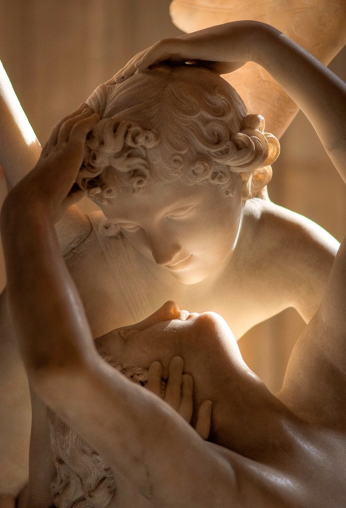 Detail from Canova’s “Psyche Revived by Cupid’s Kiss”, 1787-93, Louvre