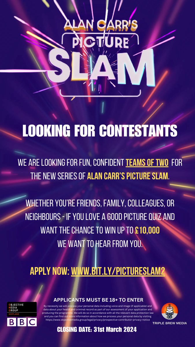 We’re making another series of Alan Carrs Picture Slam - we’d love you to have a crack! Here’s all the details