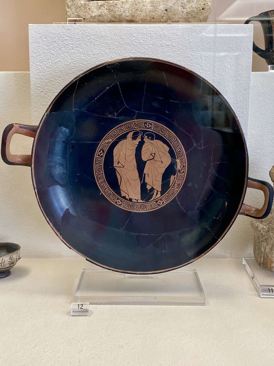 A lovely kylix with a ‘flirtation’ scene; it’s kept in the rather wonderful Kerameikos Museum

#Athens #Kerameikos #AncientGreece #ClassicalCivilization #classicalstudies #Classics