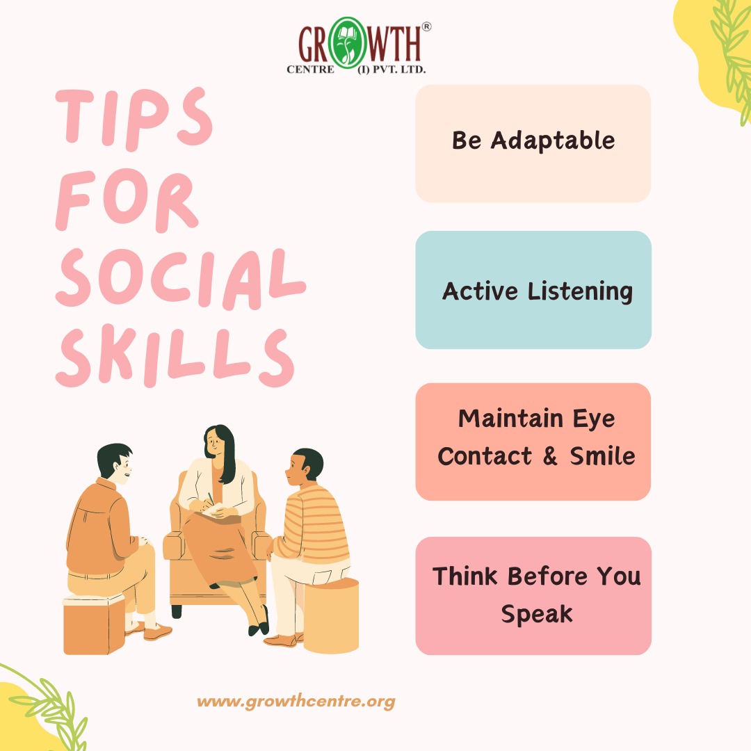 Tips for Social Skills.
- Be Adaptable
- Active Listening
- Maintain Eye Contact & Smile
- Think Before You Speak
.
.

Credit Canva
#growthcentreservices #socialskills #beadaptable #activelisteningskills #opportunities #Tips #careercoach #professionals #counselling #Counsellors