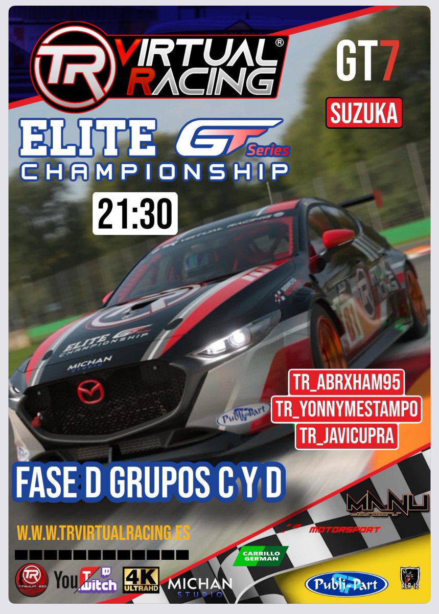 Titanium Red Virtual Racing (@trvirtualracing) on Twitter photo Ni una,ni dos, sino 3 campes distintos hoy . Vamos equipo a por todas <a href="/TRVirtualRacing/">Titanium Red Virtual Racing</a> <a href="/OmG_V1TO/">JaviCupra</a> <a href="/TR_majoycris/">Mariajosé De Julian</a> <a href="/abraahaamsitto/">abraham</a> Ni una,ni dos, sino 3 campes distintos hoy . Vamos equipo a por todas <a href="/TRVirtualRacing/">Titanium Red Virtual Racing</a> <a href="/OmG_V1TO/">JaviCupra</a> <a href="/TR_majoycris/">Mariajosé De Julian</a> <a href="/abraahaamsitto/">abraham</a>
