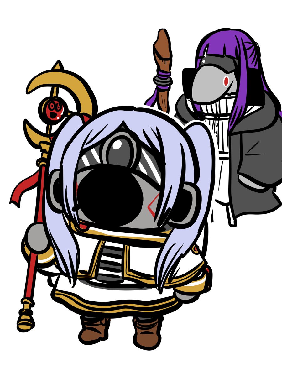 フェルン ,フリーレン 「#まいにちファントムおじいちゃん100日63日目戦闘のフリーレンおじいちゃん 」|にしにしのイラスト