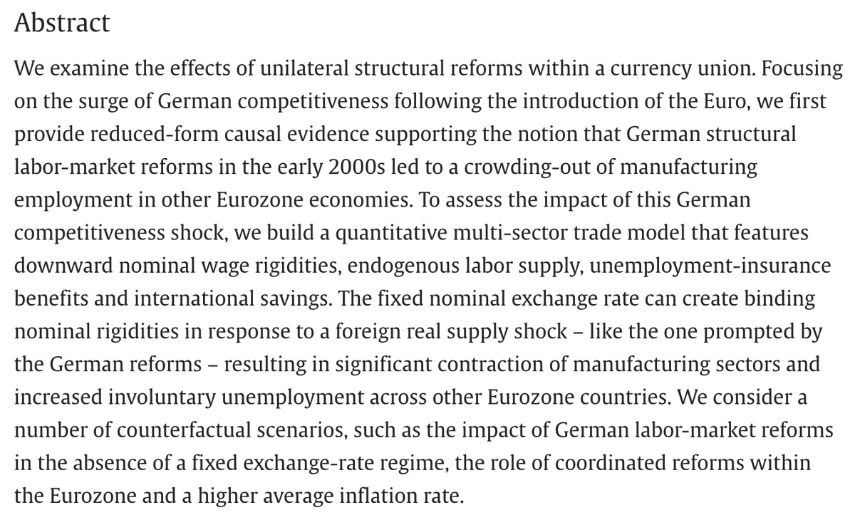 New: 'Quantifying the Germany shock: Structural labor-market reforms and spillovers in a currency union' by Harald Fadinger (@HFadinger), Philipp Herkenhoff and Jan Schymik (@janschymik). doi.org/10.1016/j.jint… 1/2