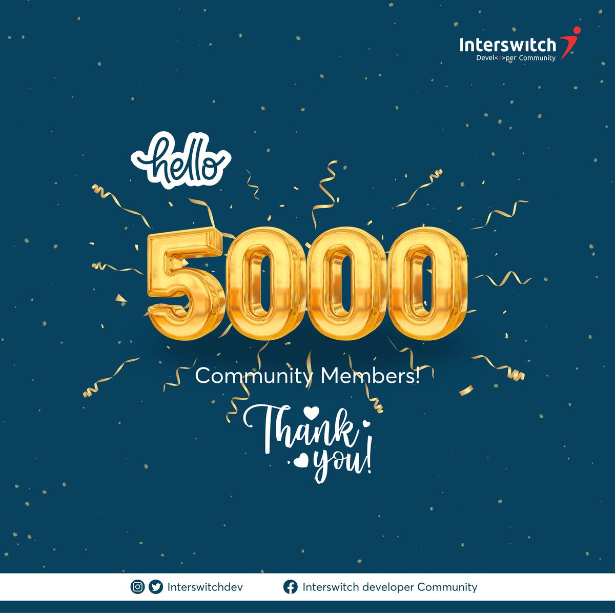 InterswitchDev's tweet image. We are still in happy mode!
Our community has grown to 5000 strong members, and we're very excited about this 🎉
Each and every one of you made this incredible milestone possible. Thank you for being part of this amazing journey.
#InterswitchDeveloperCommunity