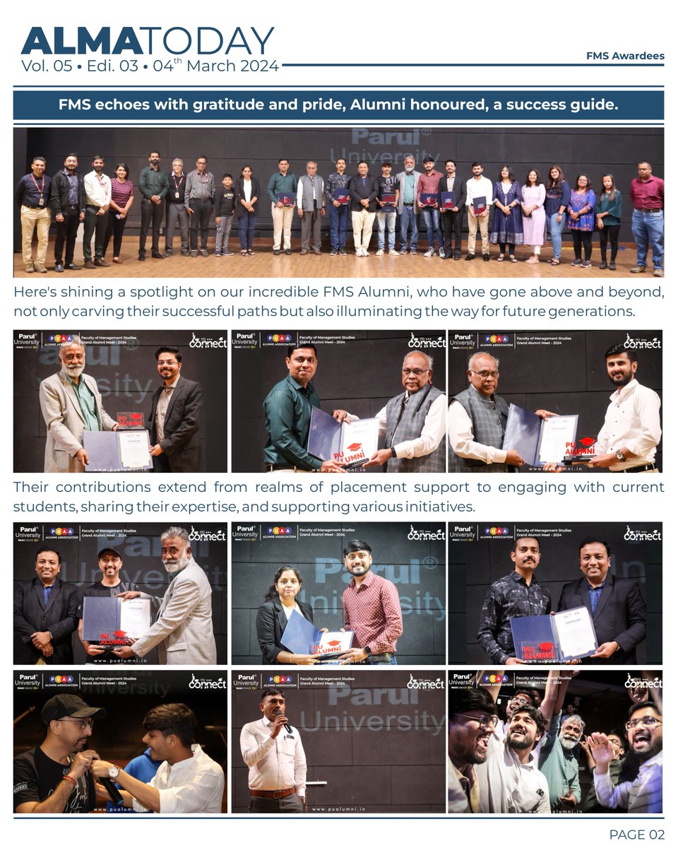 ParulAlumni's tweet image. Get ready to be wowed in the March edition of Alma Today! Dive into the latest issue and relive the magic of the electrifying moments from FMS and PPI Alumni Meets.✨

#AlmaToday
#MarchEdition
#AlumniNewsletter
#PUAlumniAssociation
#ParulUniversity