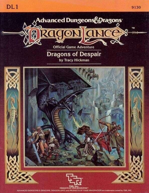 WeisMargaret's tweet image. On this day, forty years ago, March 4, 1984, TSR Inc. introduced Dragonlance with the publication of the first Dragonlance product: Dragons of Despair, by Tracy Hickman. Dragon Magazie published the first Dragonlance fiction, "Test of the Twins".  Happy Fortieth Anniversary!