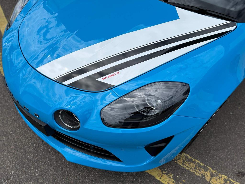 Alpine A110 San Remo 73 Limited Edition in classic Caddy Blue Now available from 0% APR PCP* now until the end of March Includes 1yrs Free Servicing Come and drive a legend with Alpine Centre UK #alpinecars #a110 #sanremo73
