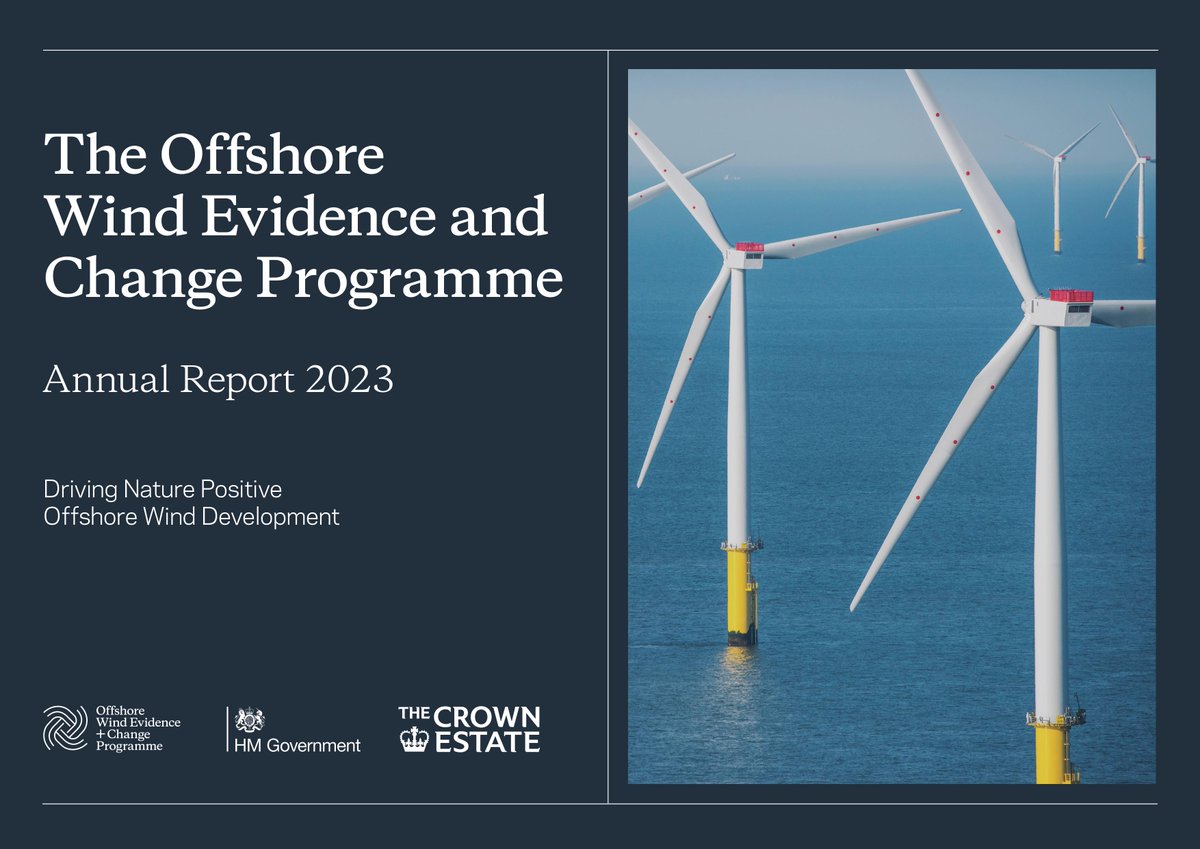 Our Offshore Wind Evidence & Change Programme is a shining example of how collaboration can help advance the UK’s #OffshoreWind sector while supporting & restoring #nature. Today, we published our 3rd Annual Report with @energygovuk & @DefraGovUK. thecrownestate.co.uk/news/the-crown…