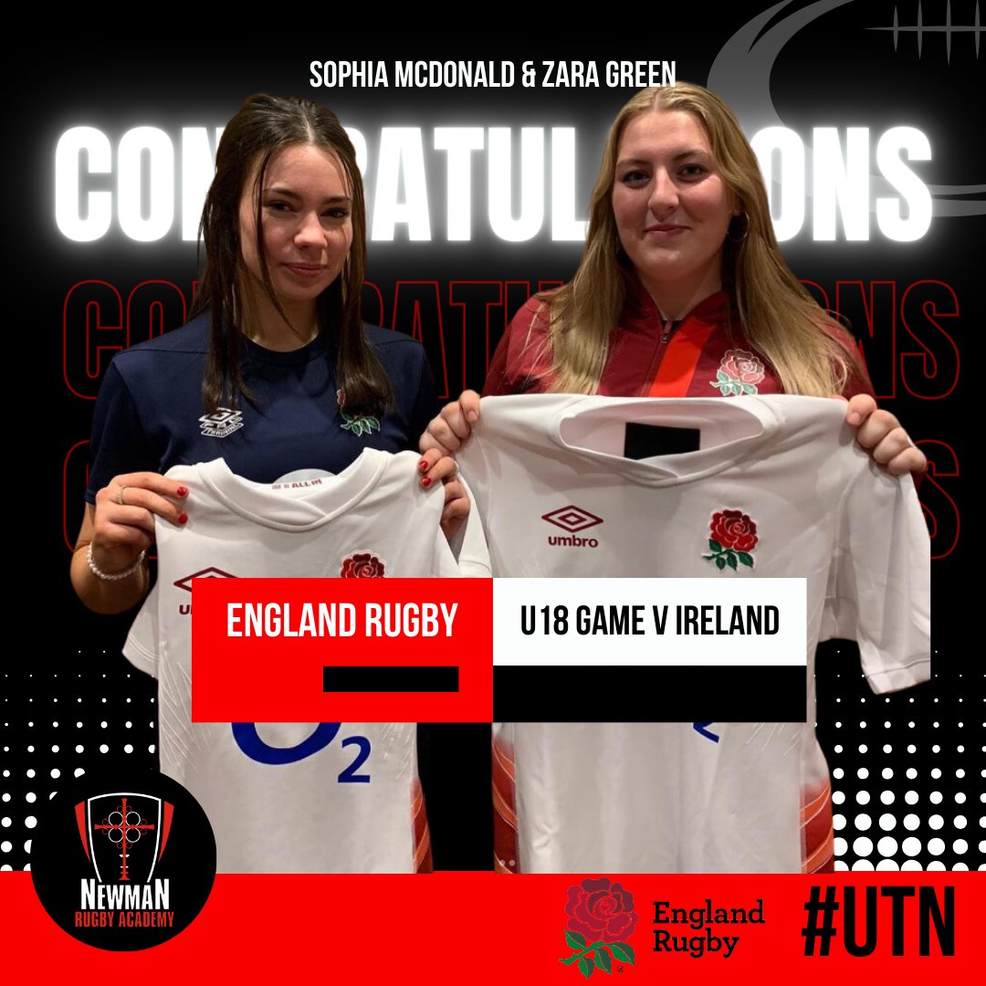 Massive congratulations to Sophia and Zara who made their U18 @EnglandRugby debut yesterday in their win against @IrishRugby Read more about the story in the link below: newmancollege.co.uk/post/congratul… @CNCSMsJarman @CNCSMrsByrd @cncsofficial #proudtobenewman #UTN