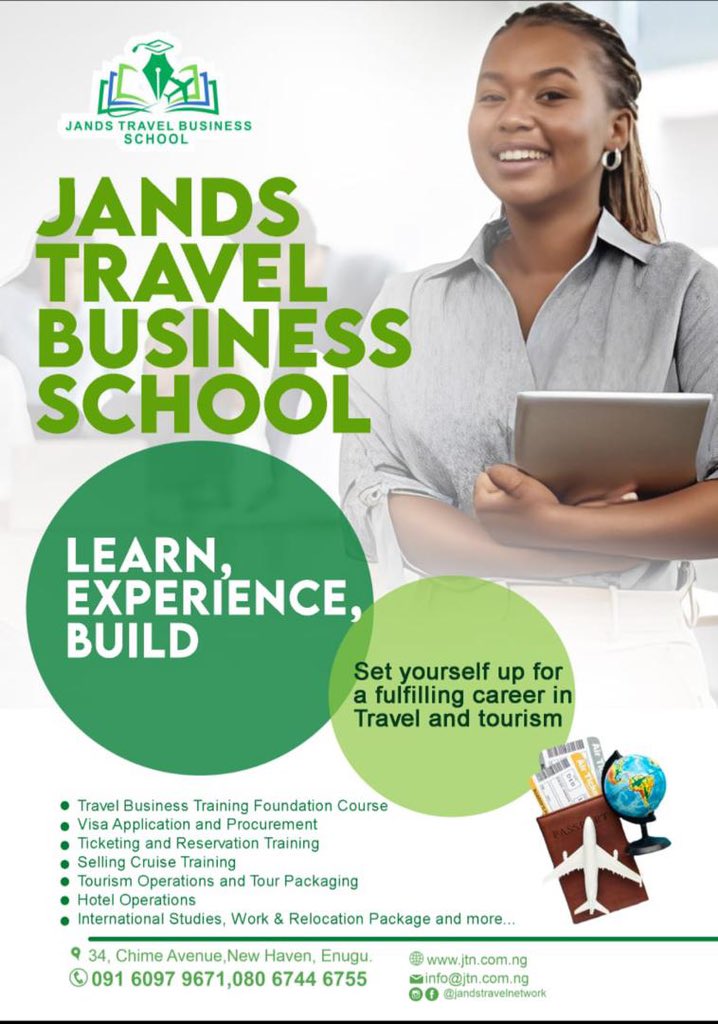 Unlock the secrets to success in the travel industry with our comprehensive training program. From booking to client management, master every aspect of the travel business with our training. #jandstravelnetwork#travelbusinesstraining#enugu#Nigeria#