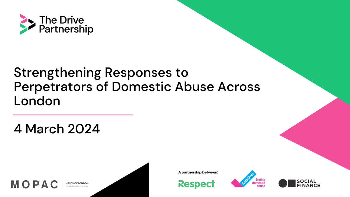 Looking forward to welcoming attendees to our event, Strengthening Responses to Perpetrators of Domestic Abuse Across London, to mark the launch of the Drive Project as a pan-London service, thanks to funding from @MOPACldn. Keep up with the event by following #DrivePanLondon