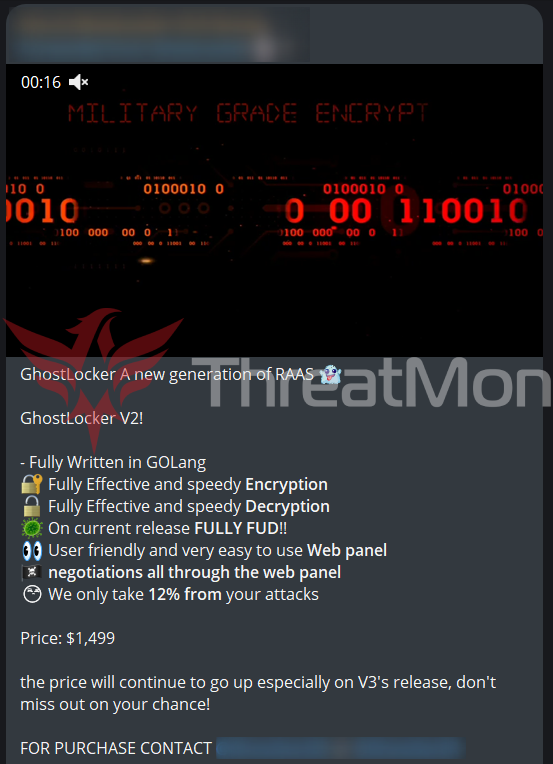 MonThreat's tweet photo. π¨ GhostLocker V2 Shared
#GhostLocker RaaS version 2 developed with GOLang was shared. In this version, GhostLocker V2 claimed to contain features such as fully effective and fast encryption, fully effective and fast decryption, fully available to FUD version, and an easy-to-use web panel, was sold.
#RaaS #GOLang #Darkweb #ThreatIntelligence