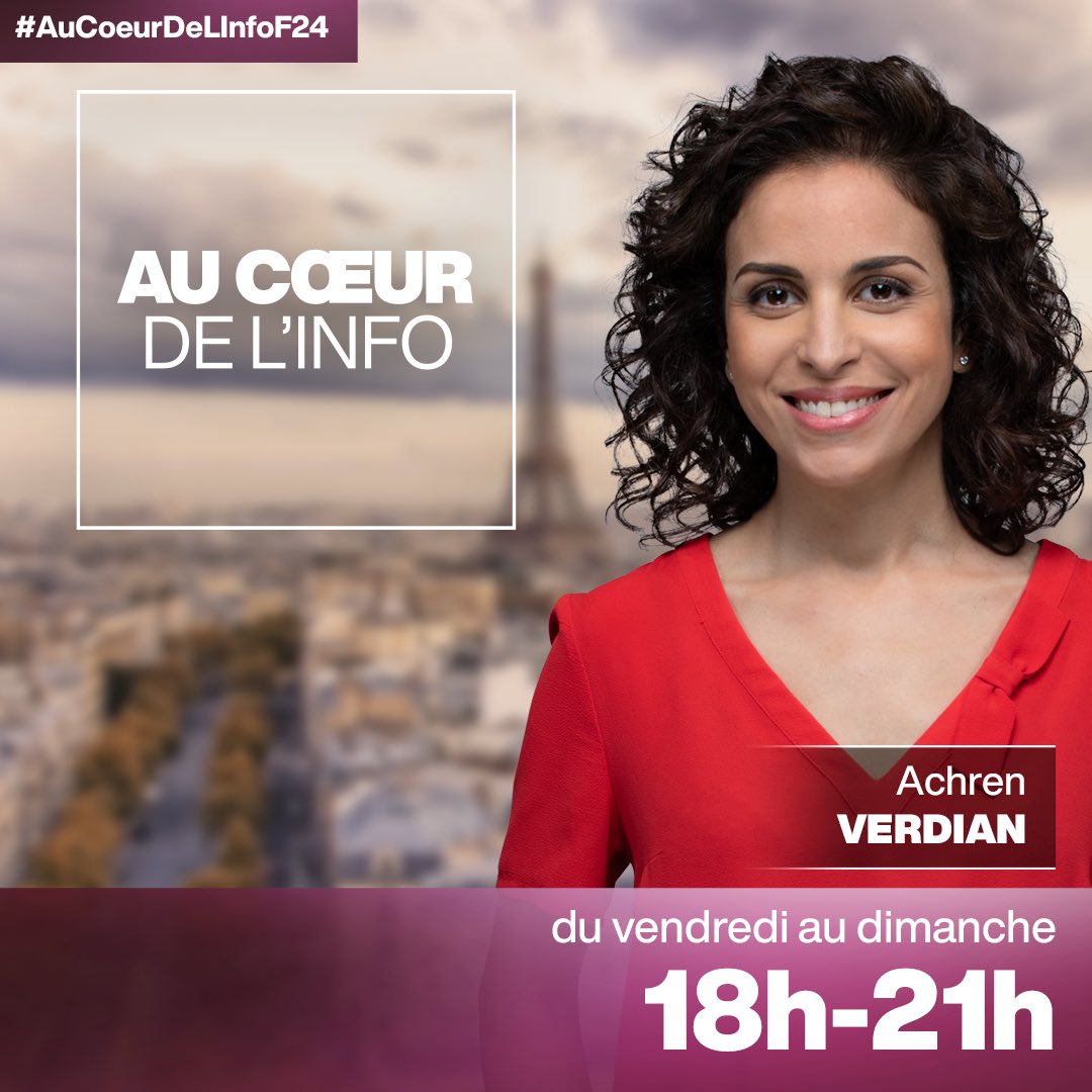 AchrenVerdian's tweet image. 📺La nouvelle grille des programmes de @France24_fr c’est parti !
Retrouvez-moi dans « Au cœur de l’info » les vendredis, samedis et dimanches de 18h à 21h: nouveaux rdv, plus de direct, d’invités, de décryptages, et un nouvel habillage ✨
Stay tuned! 📺
#AuCoeurDeLinfoF24 #F24