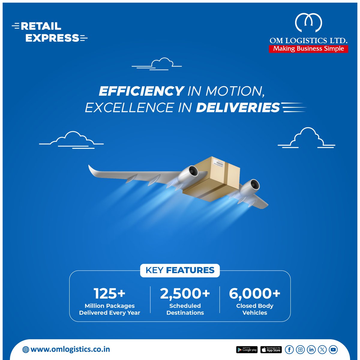 OmLogisticsLtd's tweet photo. At Om Logistics, weβre not just moving goods; we're igniting possibilities. In a fast-paced world of logistics, every minute counts, from real-time tracking to customized logistics solutions, we ensure your #experience is worry-free from pickup to delivery.
#omlogistics https://t.co/SkgD3iaQM3
